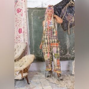 Magnolia Pearl SOLD OUT Madras Plaid Patchwork Women's Overalls OSFM